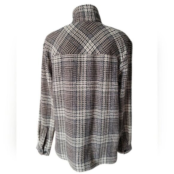 Brown Plaid  Tweed Overshirt Shacket New Men's Sz Medium - Picture 4 of 9
